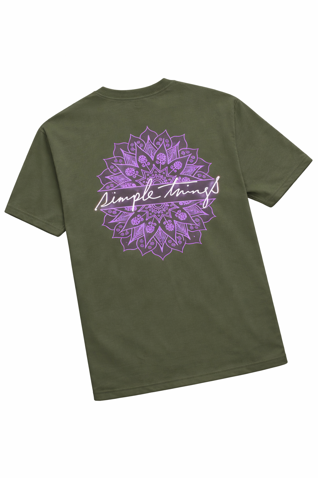 Olive Green Spider Graphic Print Unisex Round Neck Casual T-Shirt